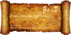 Zselinszky Dóra névjegykártya